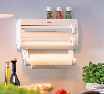 This Genius 4-in-1 Roll Holder and Spice Rack Is The Perfect Kitchen Organizer