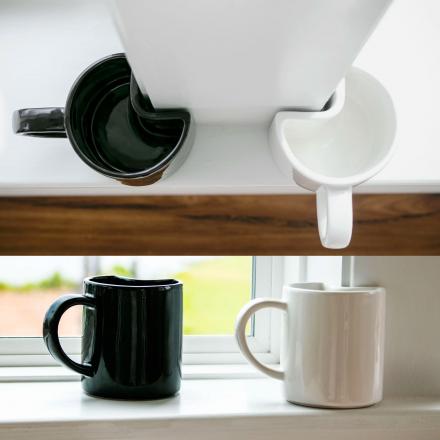 This Corner Mug Fits On Small Windowsills or Shelf Corners In Tiny Homes