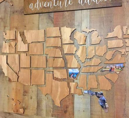This Wooden U.S. State Photo Markings Map Is a Really Cool Way To Document Your Travels