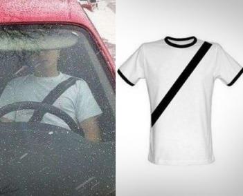 This Fake Seat-Belt T-Shirt Helps Deter Seat-Belt Tickets