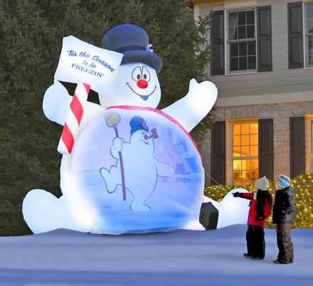 You Can Get a Giant Inflatable Frosty The Snowman That Plays The Frosty Movie On His Belly