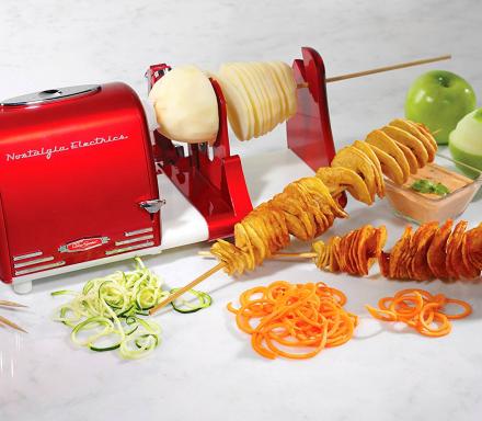Nostalgia Fruit and Vegetable Peeler, Even Twists Potatoes For Curly Fries