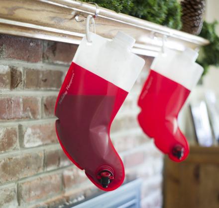 This Santa Stocking Wine Flask Should Be The Only Stocking On Your Fireplace If You Have No Kids