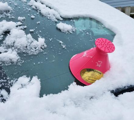 This Ingenious Cone-Shaped Ice Scraper Makes Windshield Scraping Much Easier