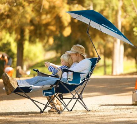 Sport-Brella Reclining Camping Chair With Attached Umbrella