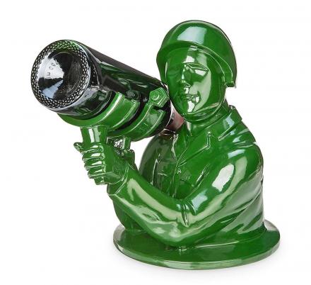 This Wine Bottle Holder Looks Like An Army Man Holding a Bazooka