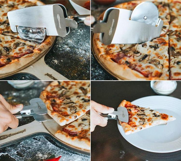 4-in-1 Pizza Cutter Doubles as a Pizza Serving Spatula