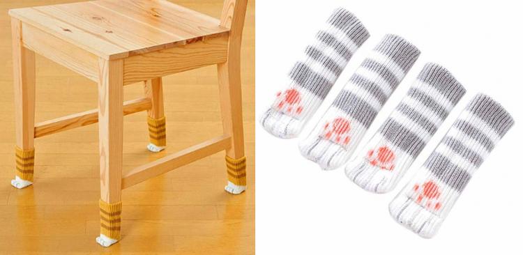 Cat Paw Chair Socks (Set of 4)