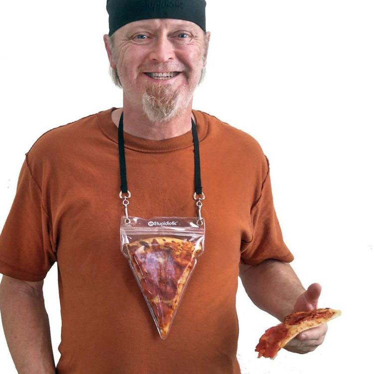 Portable Pizza Pouch: A Pizza Slice Holding Lanyard