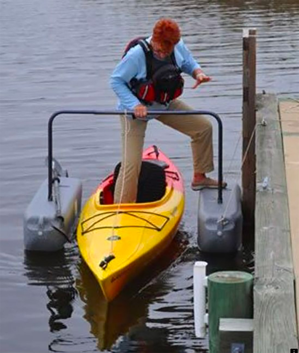 Yak-a-Launcher Easy Kayak Entry Assist Tool Floating Kayak Dock