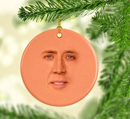 When all Else Fails, this Nicolas Cage Face Christmas Ornament Will Make a Great Backup Gift Idea